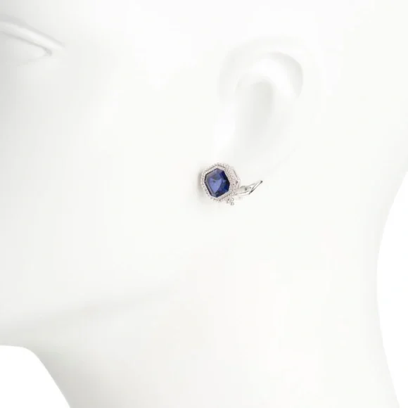 NWT Judith Ripka Asscher-cut Blue Sapphire Estate Stud Earrings - Picture 11 of 11